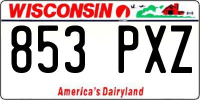 WI license plate 853PXZ