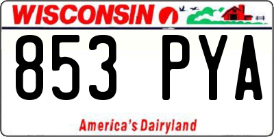 WI license plate 853PYA