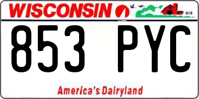 WI license plate 853PYC