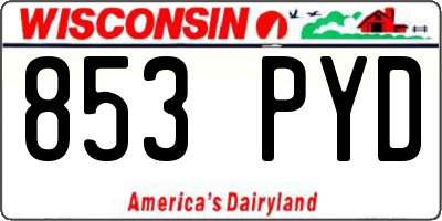 WI license plate 853PYD
