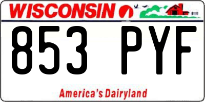 WI license plate 853PYF