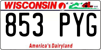 WI license plate 853PYG
