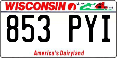 WI license plate 853PYI