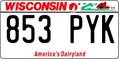 WI license plate 853PYK