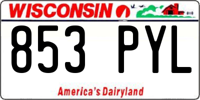 WI license plate 853PYL
