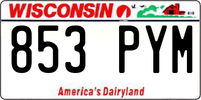 WI license plate 853PYM