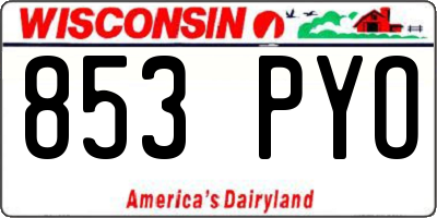 WI license plate 853PYO