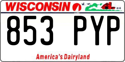WI license plate 853PYP