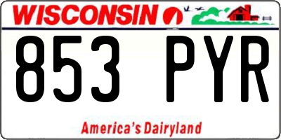 WI license plate 853PYR