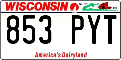 WI license plate 853PYT