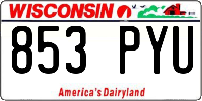 WI license plate 853PYU