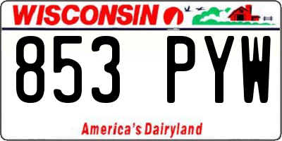 WI license plate 853PYW