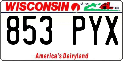 WI license plate 853PYX