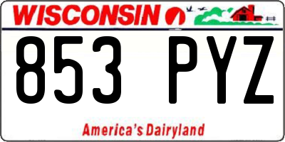 WI license plate 853PYZ