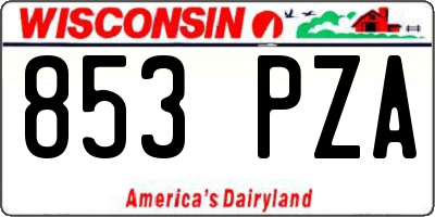 WI license plate 853PZA
