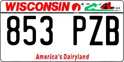 WI license plate 853PZB