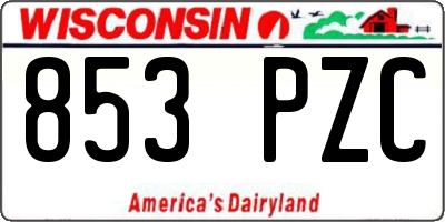 WI license plate 853PZC