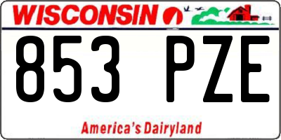WI license plate 853PZE