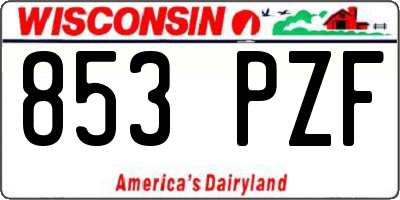 WI license plate 853PZF