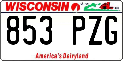 WI license plate 853PZG
