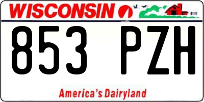 WI license plate 853PZH