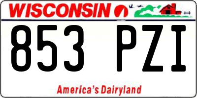 WI license plate 853PZI