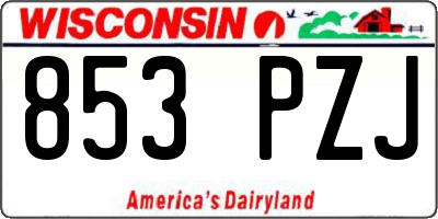 WI license plate 853PZJ