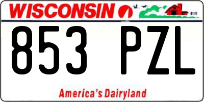 WI license plate 853PZL