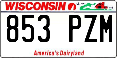 WI license plate 853PZM