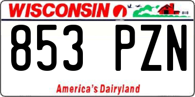 WI license plate 853PZN
