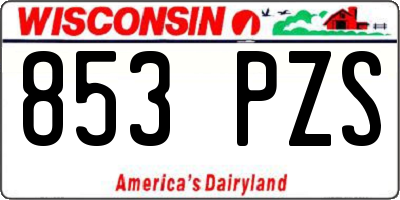 WI license plate 853PZS