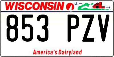 WI license plate 853PZV