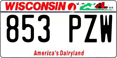 WI license plate 853PZW