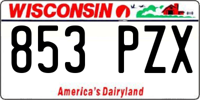 WI license plate 853PZX