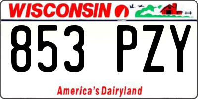 WI license plate 853PZY