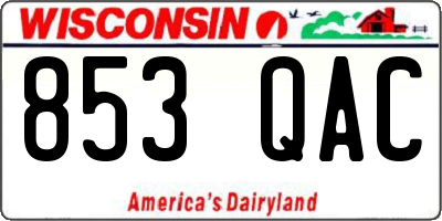 WI license plate 853QAC