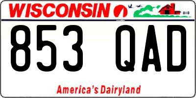 WI license plate 853QAD