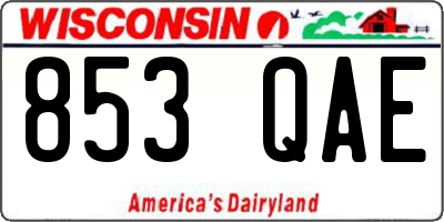 WI license plate 853QAE