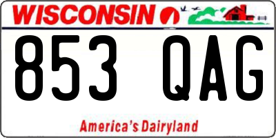 WI license plate 853QAG
