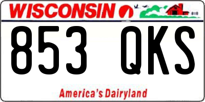 WI license plate 853QKS