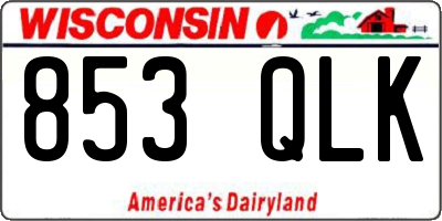 WI license plate 853QLK