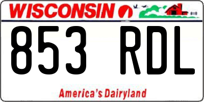 WI license plate 853RDL