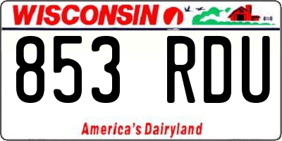 WI license plate 853RDU