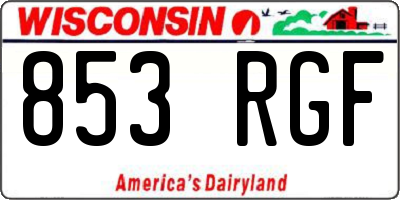 WI license plate 853RGF