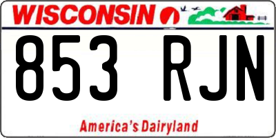 WI license plate 853RJN