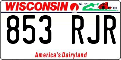 WI license plate 853RJR
