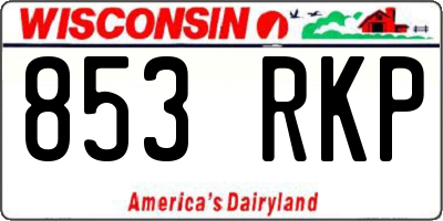 WI license plate 853RKP