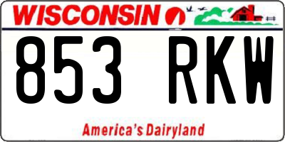 WI license plate 853RKW