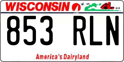 WI license plate 853RLN