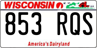 WI license plate 853RQS